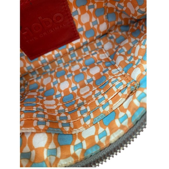 LHobo The Original Gray/Olive Smooth Leather Crossbody 8.5x5" Adjustable strap - Picture 7 of 10